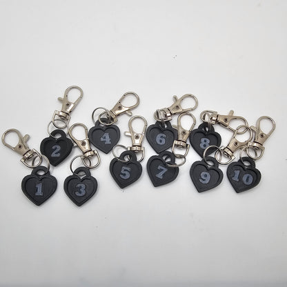 Numbered Heart Stitch Markers – Crochet & Knitting Row Counters (Set of 10 or 20)